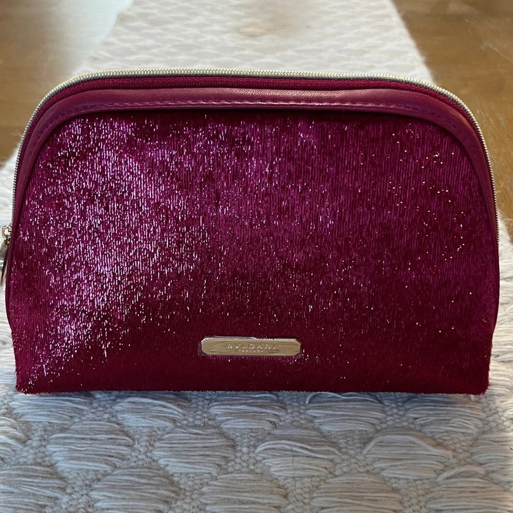 NWOT Bulgari Sparkling Burgundy Cosmetic Bag